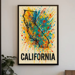 California Splash Art Poster