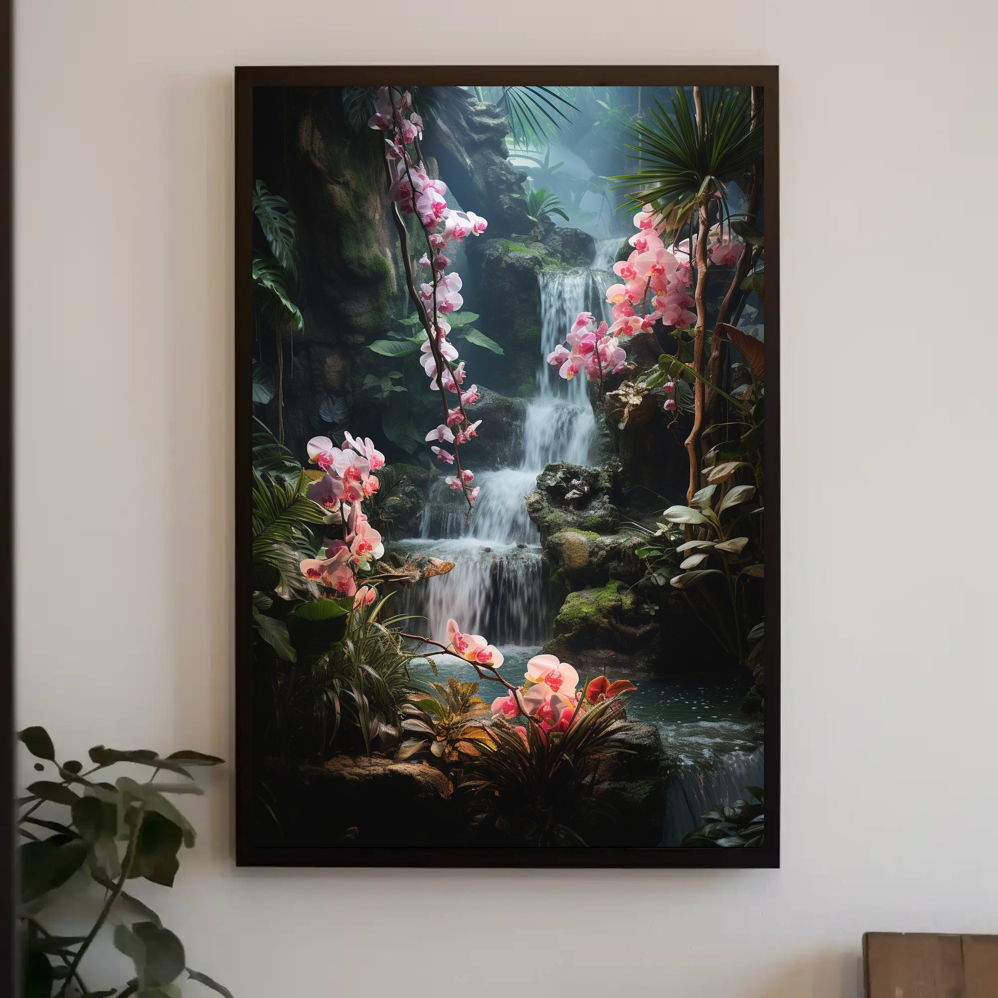 Tropical Paradise Waterfall Poster: National Park Poster