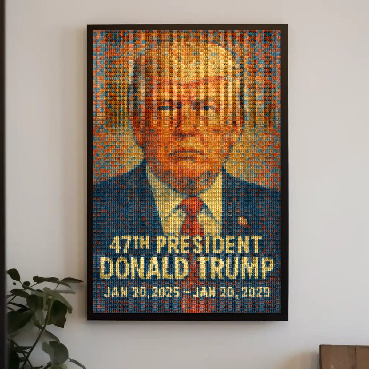 Presidential Mosaic Portrait Bold Leadership Decor Poster