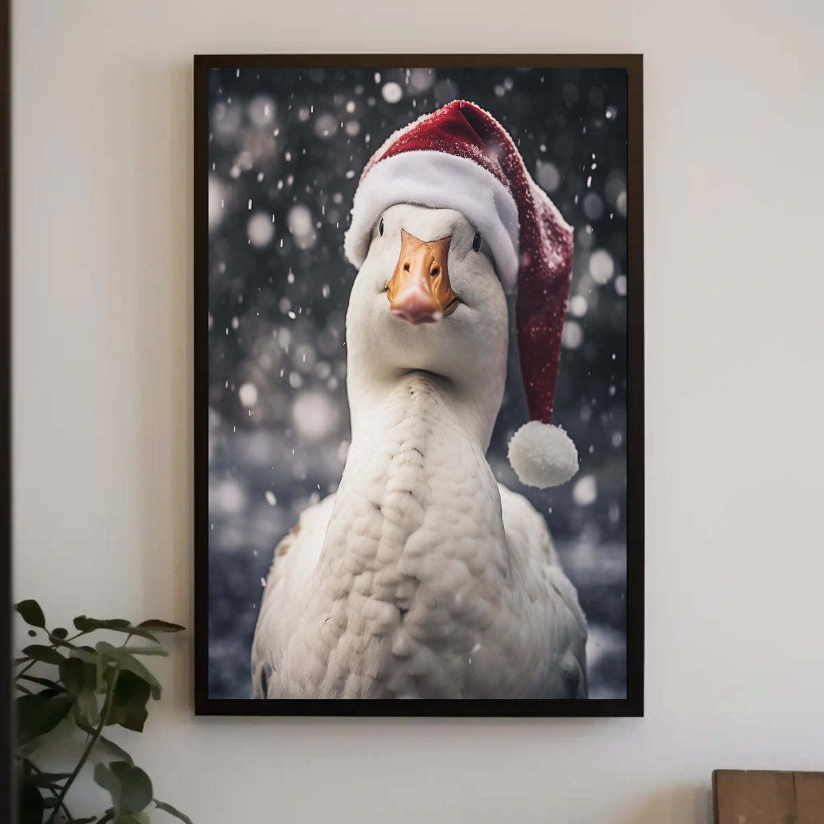 Festive Goose In Winter Wonderland Poster