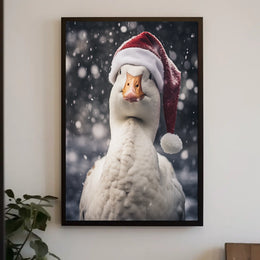Festive Goose In Winter Wonderland Poster