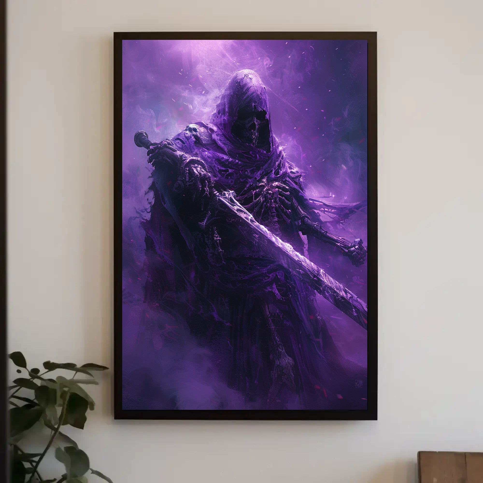 Ethereal Skeletal Knight Unveils Mystical Fantasy Realm Poster PosterGoat