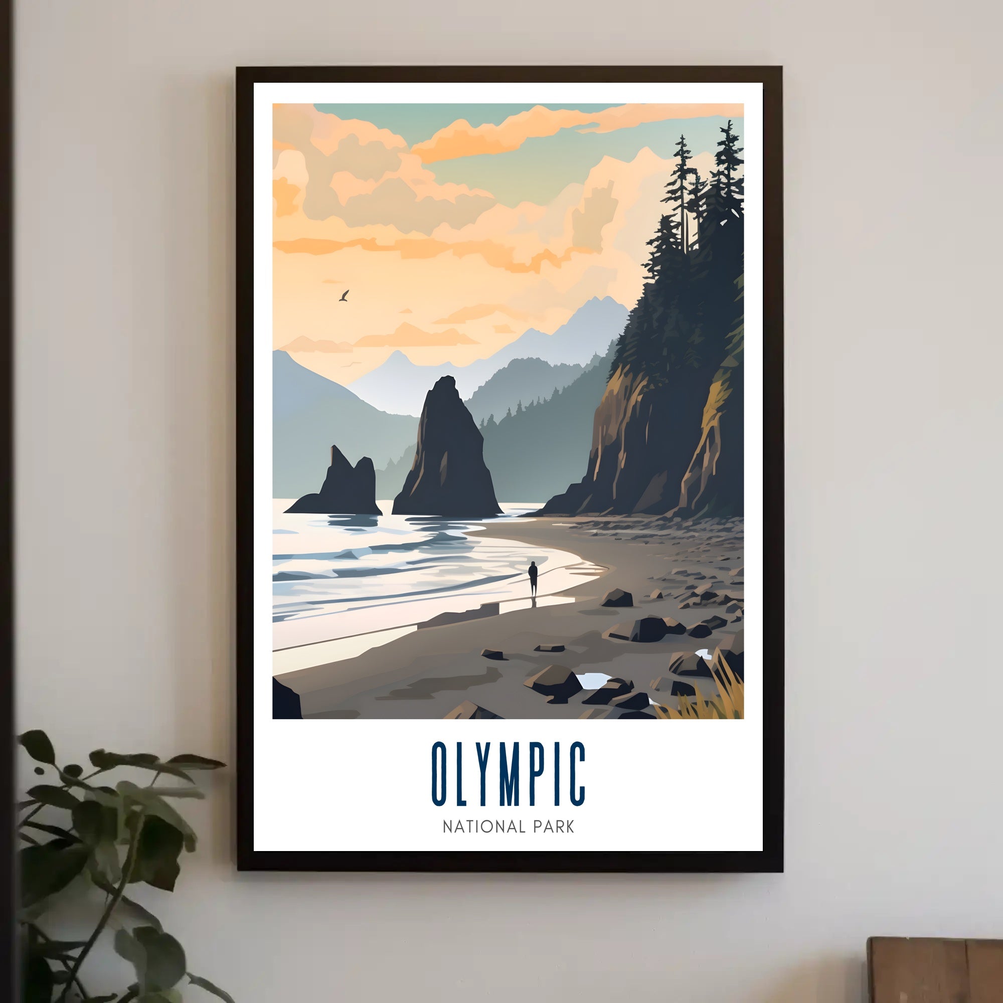 Tranquil Shores of Olympic Poster
