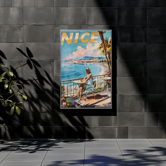 Vintage Travel Poster - Nice France Riviera