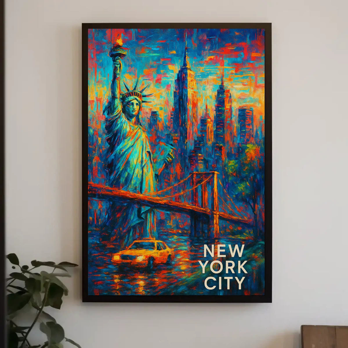 Iconic New York City Landmarks Poster Abstract Wall Art