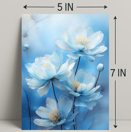 Serene Blue Blossoms Poster