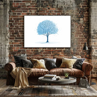 Tranquil Blue Tree Minimalist Art Print
