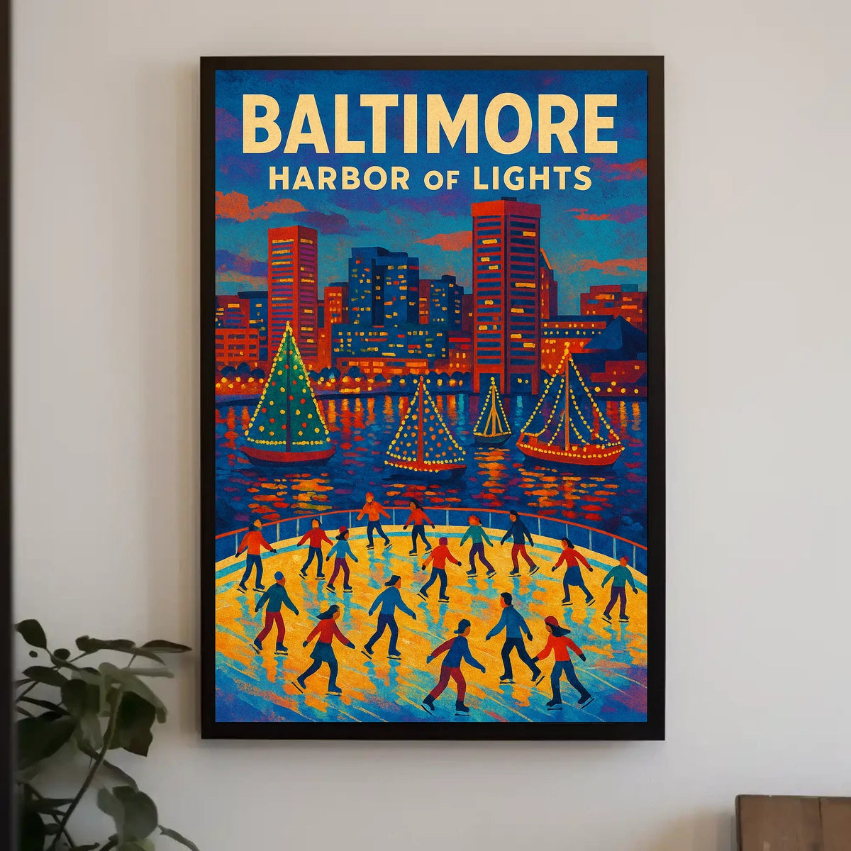 Baltimore Harbor Of Lights Poster