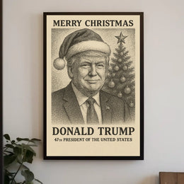 Vintage Santa Sepia Christmas Holiday Wall Art Poster