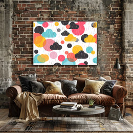 Vibrant Abstract Circles and Clouds Art Poster