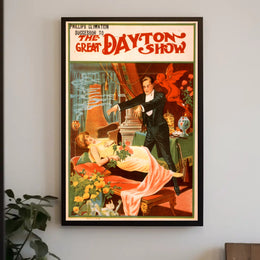 The Great Dayton Show Magic Performance Vintage Artistic Poster