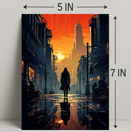 Sunset In The Cityscape Poster