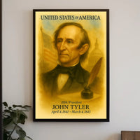 John Tyler 10th President of the United States Vintage Watercolor Poster