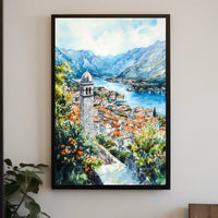 Montenegro Kotor Old Town and Bay View Poster