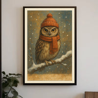 Winter Owl In Cozy Attire Poster