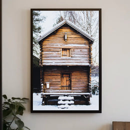 Rustic Winter Cabin Poster