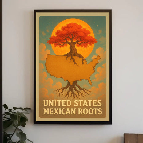 United States Mexican Roots Cultural Heritage Poster