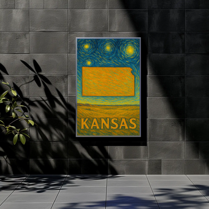 Kansas Starry Night Poster