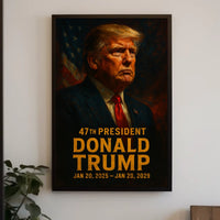 Trump Visionary Leader Patriotic Oil Painting Poster