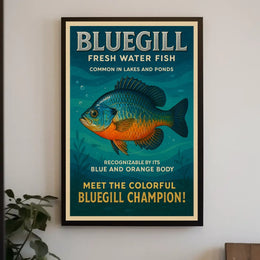 Bluegill Fish Vintage Illustration - Animal Poster