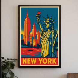 New York Iconic Landmarks Poster