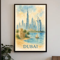 Discover Dubai A Watercolor Skyline Masterpiece