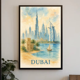 Discover Dubai A Watercolor Skyline Masterpiece