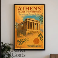 Athens Parthenon Vintage Travel Poster