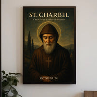 St Charbel Devotional Poster Religious Wall Art