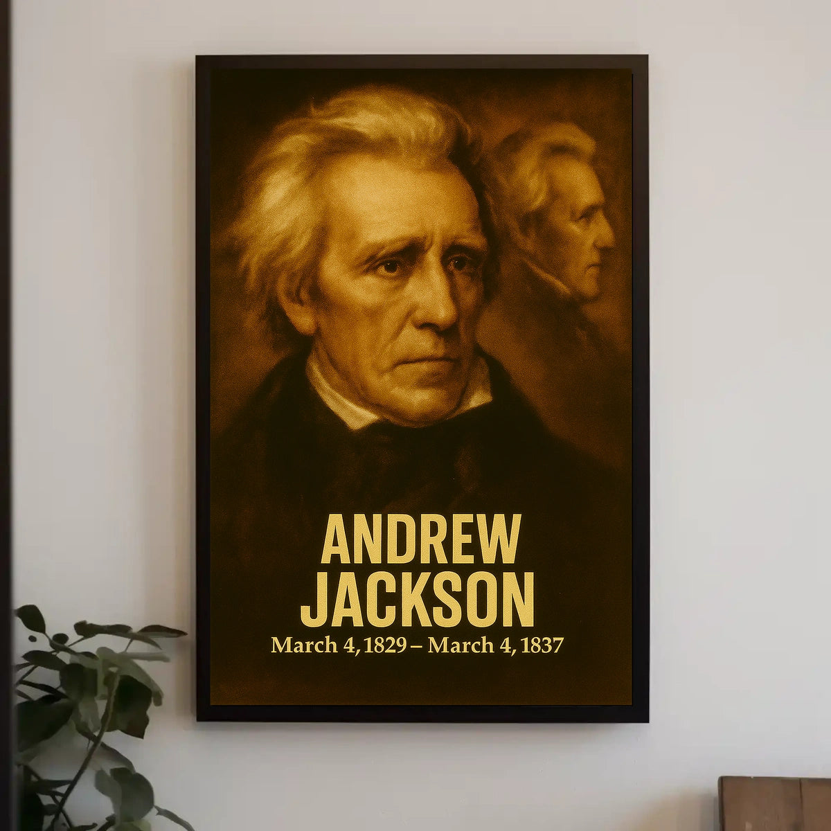Andrew Jackson Poster Vintage Analog Film Aesthetic Presidential Portrait Wall Art Historical Print