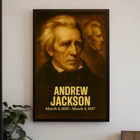 Andrew Jackson Poster Vintage Analog Film Aesthetic Presidential Portrait Wall Art Historical Print