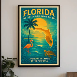 Florida Where Sunshine Meets the Sea Poster