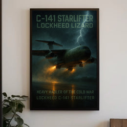 Military Aircraft Stormy Scene: C-141 Starlifter Poster