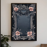 Gothic Romance Bat and Roses Poster
