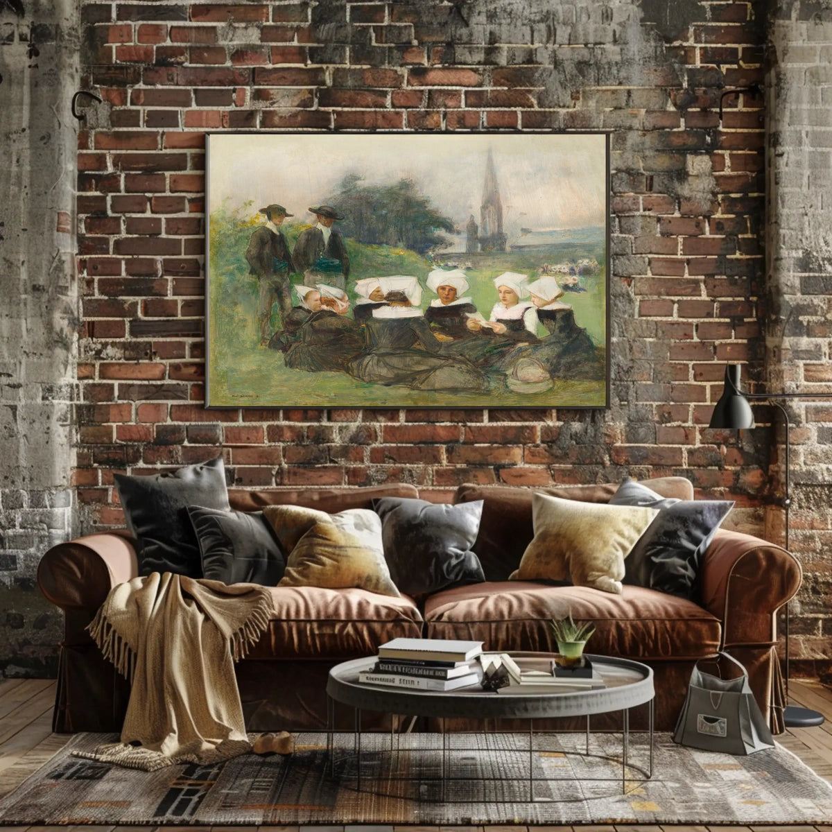 Traditional European Gathering: Serene Pastoral Heritage Poster