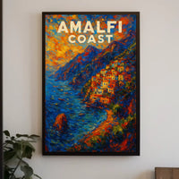 Amalfi Coast Poster Wall Art Print 18x24 Coastal Decor