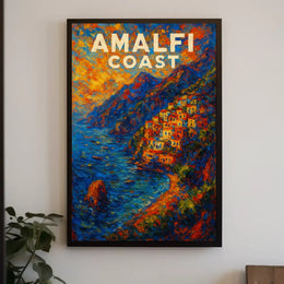 Amalfi Coast Poster Wall Art Print 18x24 Coastal Decor