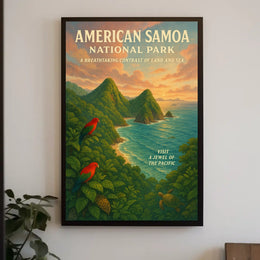 American Samoa Scenic Vintage Travel Poster Art