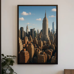 New York City Skyline Photorealistic Poster Art