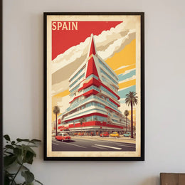 Modern Spain Architecture Travel Poster