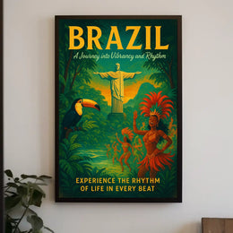 Brazilian Culture Dancers Lush Greenery Poster