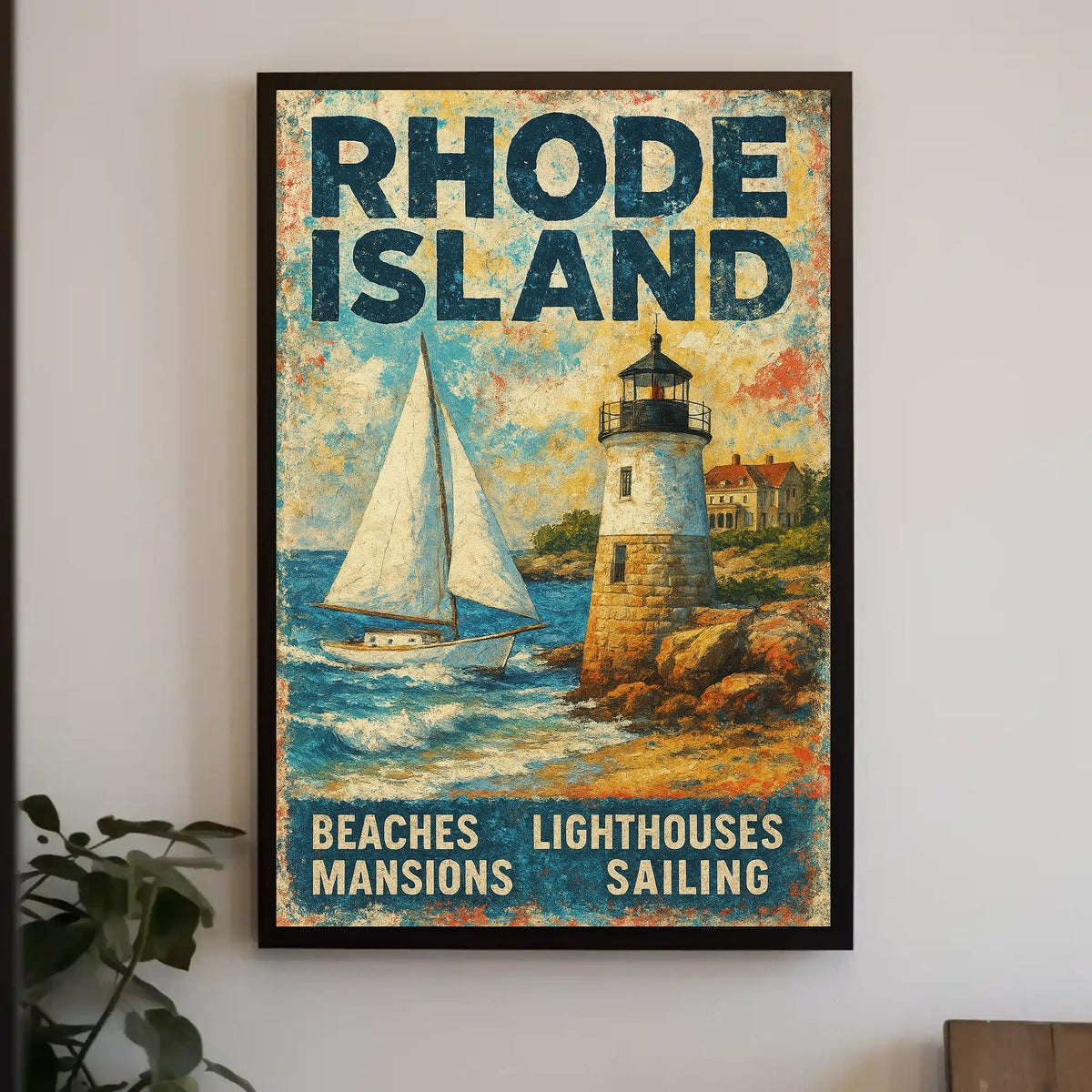 Rhode Island Coastal Charm Poster