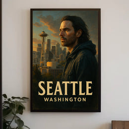 Seattle Skyline Portrait Poster
