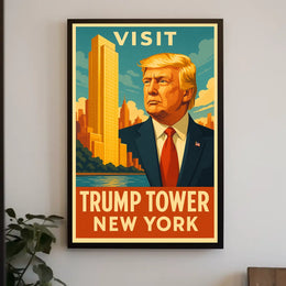 Trump Tower New York City Travel Poster Vintage Wall Art