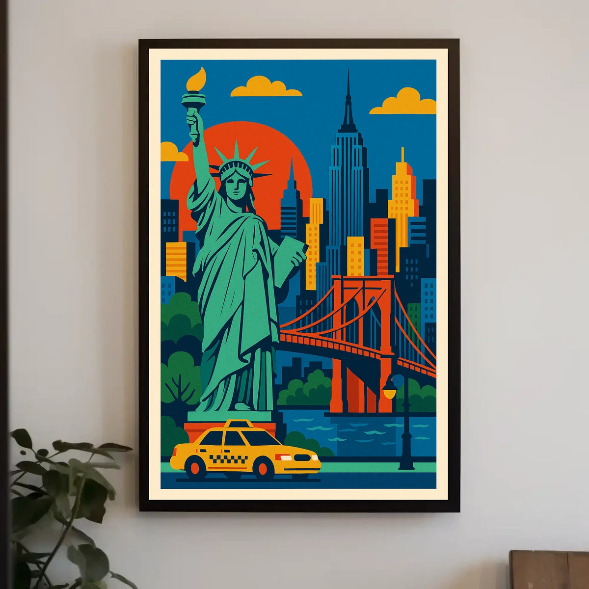 Iconic New York City Poster Wall Art 18x24 Cityscape