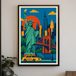 Iconic New York City Poster Wall Art 18x24 Cityscape