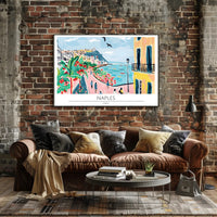 Vibrant Naples Seaside Poster PosterGoat