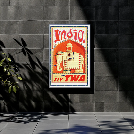 Fly TWA to India Travel Poster by David Klein