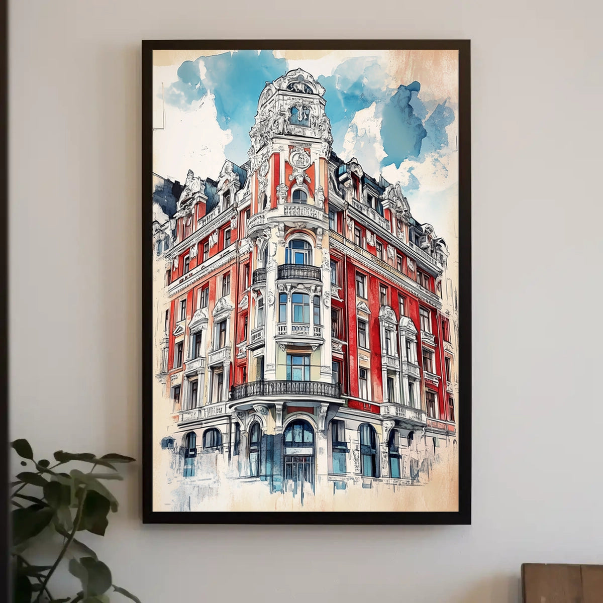 Latvia Art Nouveau District Riga Poster
