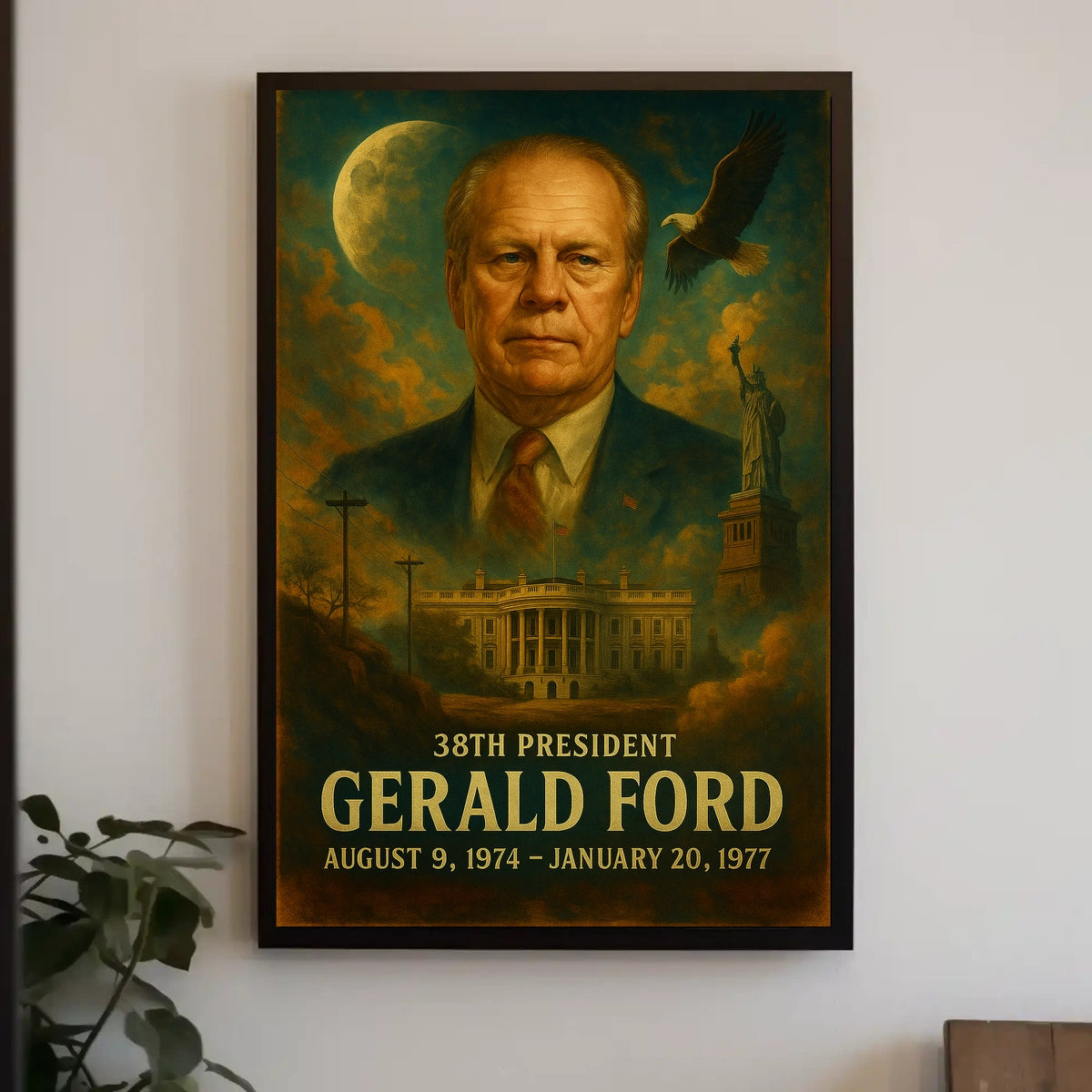 Gerald Ford 38th President Patriotic Historical Neoclassical Realism Collector Poster
